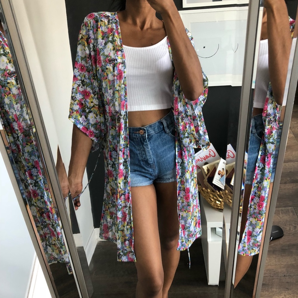 Floral kimono cover up